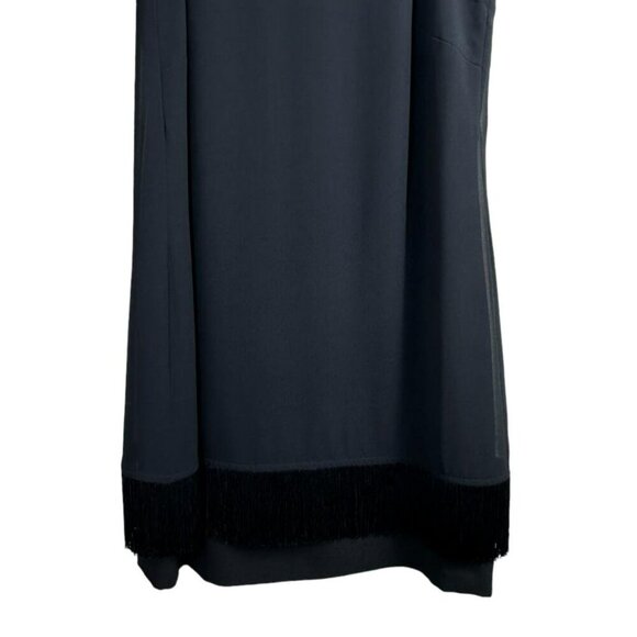 Karl Lagerfeld Paris Black Sleeveless Fringe Hem Shift Dress Size 12‎  NWOT - Picture 4 of 14